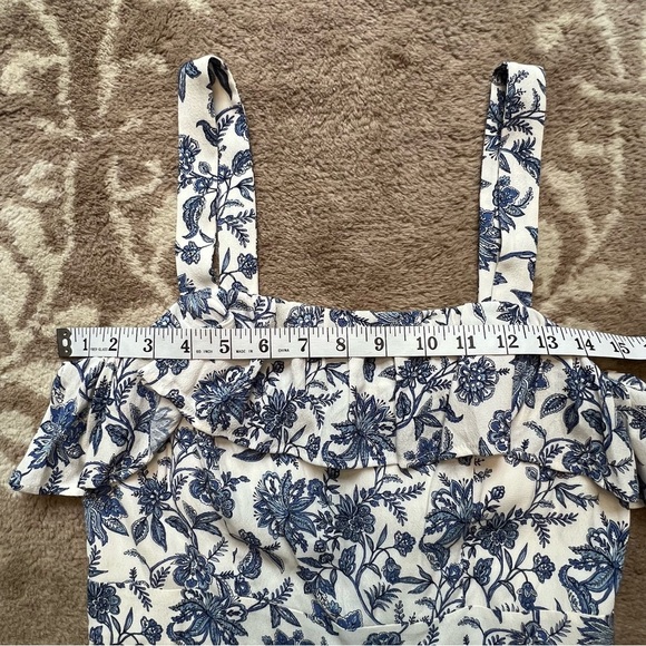 LOFT Trellis Garden Floral Sleeveless Wide Leg Jumpsuit size 0 - Picture 12 of 17